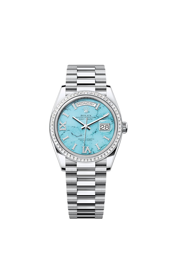 Rolex Replica Watch Day-Date 36, Platinum with Diamond-set, 36mm, 128396tbr-0016