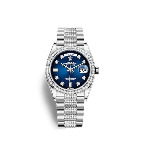 Rolex Replica Watch Day-Date 36 White gold 128349RBR-0016