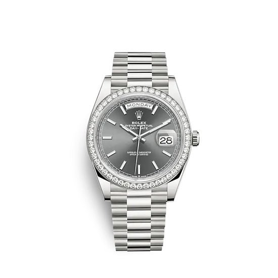 Rolex Replica Watch Day-Date 40 White gold 228349RBR-0041