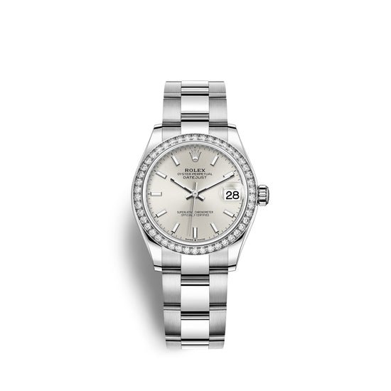 Rolex Replica Watch Lady-Datejust 28, Oystersteel and 18k White Gold, 279384RBR-0008