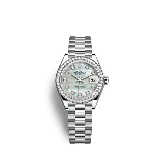 Rolex Replica Watch Lady-Datejust 28mm, 18k White Gold, 279139rbr-0008