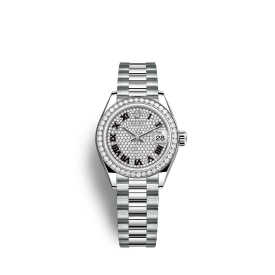 Rolex Replica Watch Lady-Datejust 28mm, 18k White Gold, 279139rbr-0014