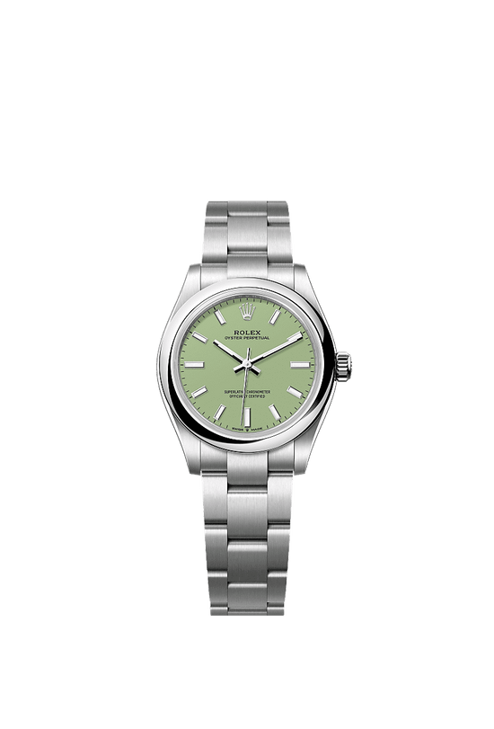 Rolex Replica Watch Oyster Perpetual, Oystersteel, 31mm, Pistachio-green dial, Domed Oyster, 277200-0012