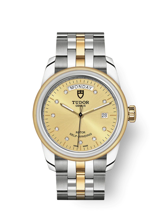 Tudor Replica Watch Glamour Date+Day, Stainless Steel and 18k Yellow Gold with Diamond-set, 39mm, M56003-0006