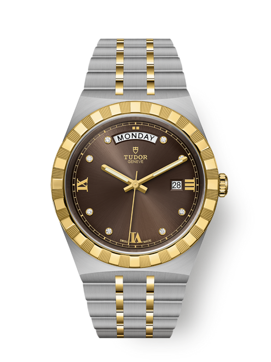 Tudor Replica Watch Royal, Stainless Steel and 18k Yellow Gold with Diamond-set, 41mm, M28603-0008