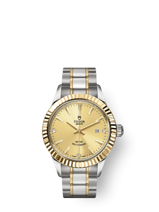 Tudor Replica Watch Style, Stainless Steel and Yellow Gold with Diamond-set, 28mm, M12113-0007