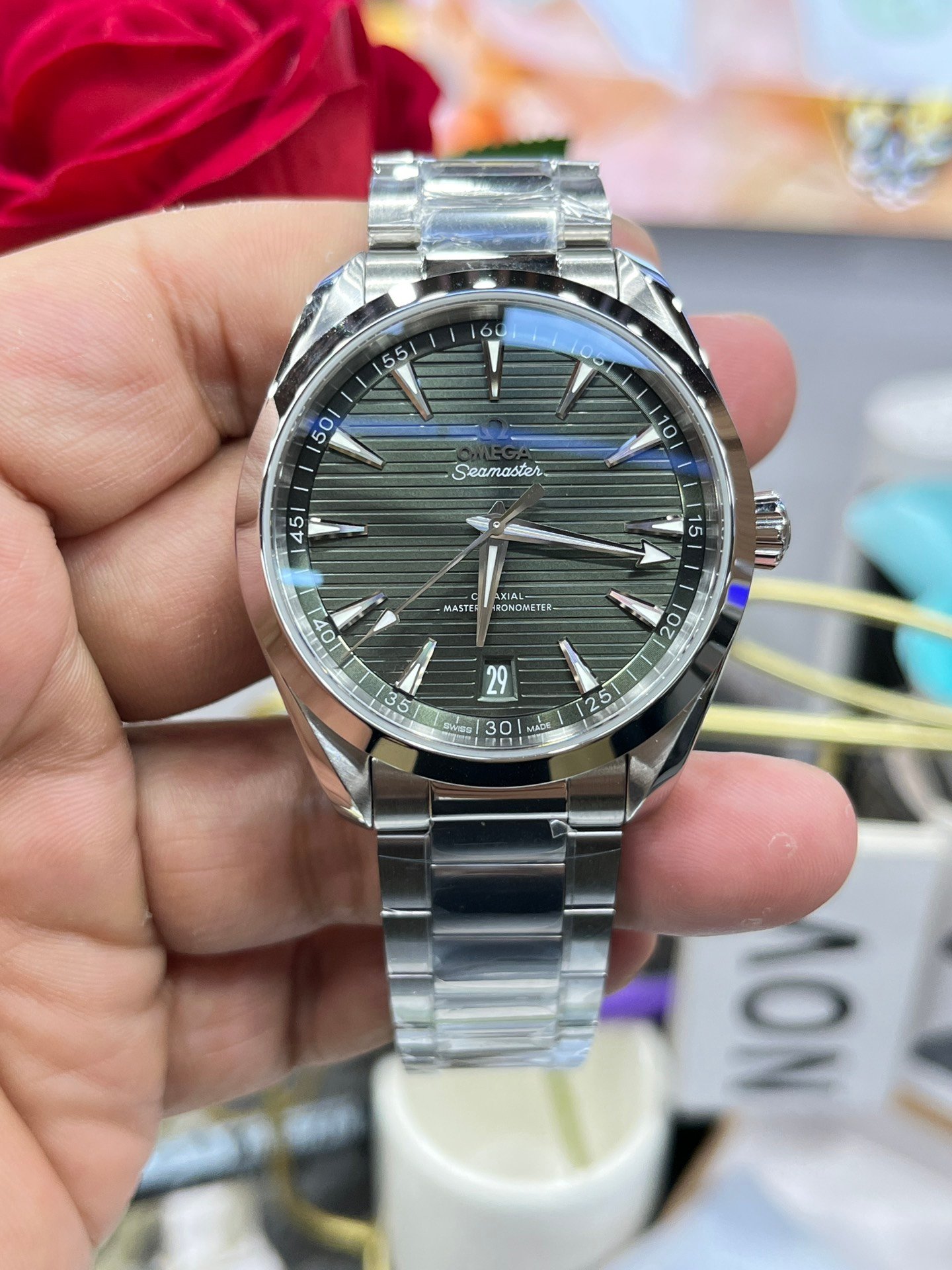 VS Factory Omega Seamaster Aqua Terra 150M Green Dial 41mm 220.10.41.21.10.001 Stainless Steel Men’s Watch (VS 8900 Movement)